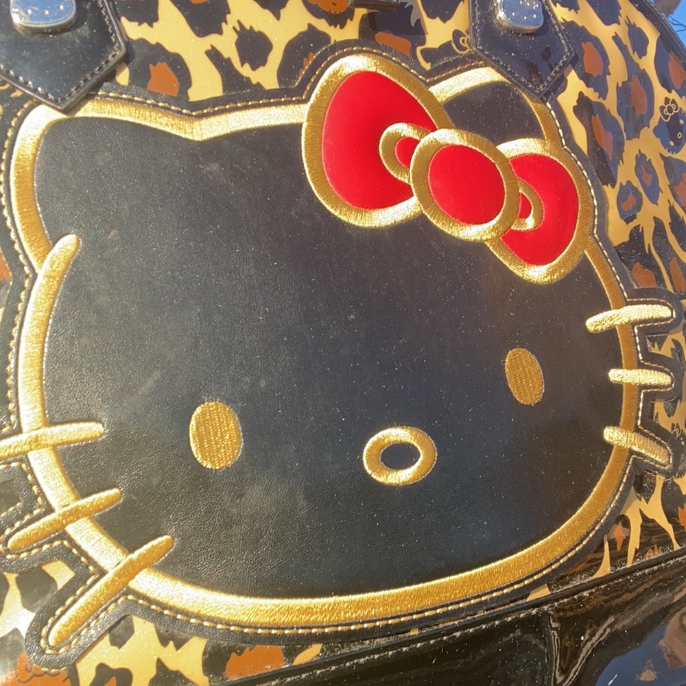 Y2K Loungefly HELLO KITTY BOWLER BAG DOME Leopard SATCHEL CARRYALL WEEKENDER - Picture 4 of 11
